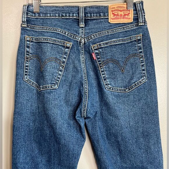 Levi’s Strauss wedgie straight button fly jeans size 27 distressed mid wash boho - Picture 10 of 12